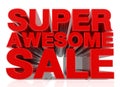 3D SUPER AWESOME SALE word on white background 3d rendering