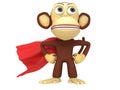 3d superhero monkey with arms akimbo