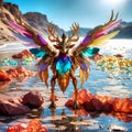 3d surreal design with ultra details, colorful generative art, shiny colors with High dynamic range, surreal painting art