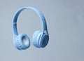 3D surround photo blue wireless headphones