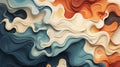 Surreal 3d Landscape: Abstract Wave Background With Organic Forms