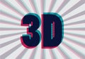 3D symbol with chromatic aberration, Royalty Free Stock Photo