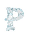 Symbol made of broken ice. letter p Royalty Free Stock Photo