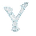 Symbol made of broken ice. letter y Royalty Free Stock Photo