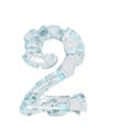 Symbol made of broken ice. number 2 Royalty Free Stock Photo