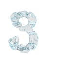 Symbol made of broken ice. number 3 Royalty Free Stock Photo