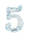 Symbol made of broken ice. number 5 Royalty Free Stock Photo