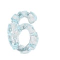 Symbol made of broken ice. number 6 Royalty Free Stock Photo