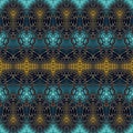 3d symmetric gold steel fractal mesh pattern