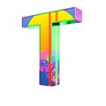 3D `T` letter with exotic colors