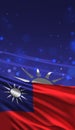 3D Taiwanese Flag, Taiwan Colors 3D Render