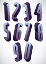 3d tall condensed numbers set.