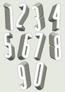 3d tall condensed numbers set.