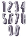 3d tall condensed numbers set.