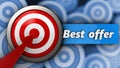 3d target with best offer sign Royalty Free Stock Photo