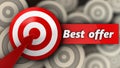 3d target with best offer sign Royalty Free Stock Photo