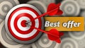 3d target with best offer sign Royalty Free Stock Photo
