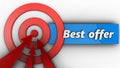 3d target circles with best offer sign Royalty Free Stock Photo
