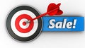 3d target with sale Royalty Free Stock Photo