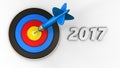 3d target with 2017 year sign