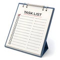 3D Task List Front Isolated on White Royalty Free Stock Photo