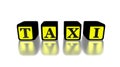 3D taxi logo yellow and black