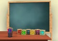 3d teacher desk Royalty Free Stock Photo