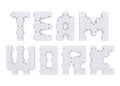 Ã¯Â»Â¿3d teamwork text assembled of puzzles