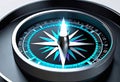 3D technical abstract compass with health icons on white background, health and travel concept, Royalty Free Stock Photo