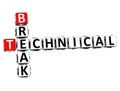 3D Technical Break Crossword on white background Royalty Free Stock Photo