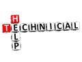3D Technical Help Crossword on white background Royalty Free Stock Photo