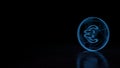 3d glowing wireframe symbol of symbol of euro  isolated on black background Royalty Free Stock Photo