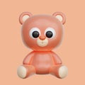 3D Teddy bear, Cute Baby elements, 3d rendering