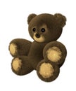 3d teddy bear, isolated white background, 3d image Royalty Free Stock Photo