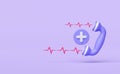 3d telephone with voice contract icon isolated on purple background. call doctor, medical support, consult health problems