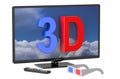 3D television and 3D glasses Royalty Free Stock Photo