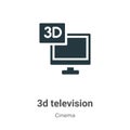 3d television vector icon on white background. Flat vector 3d television icon symbol sign from modern cinema collection for mobile Royalty Free Stock Photo