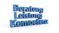 3d text beratung leistung kompetenz isolated on white background Royalty Free Stock Photo
