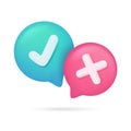 3d text box. Speech bubble dialog dialogue. questions and answers Royalty Free Stock Photo