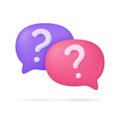 3d text box. Speech bubble dialog dialogue. questions and answers Royalty Free Stock Photo