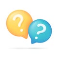 3d text box. Speech bubble dialog dialogue. questions and answers Royalty Free Stock Photo