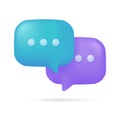 3d text box. Speech bubble dialog dialogue. questions and answers Royalty Free Stock Photo