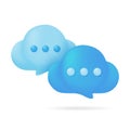 3d text box. Speech bubble dialog dialogue. questions and answers Royalty Free Stock Photo