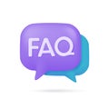3d text box. Speech bubble dialog dialogue. questions and answers Royalty Free Stock Photo