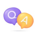 3d text box. Speech bubble dialog dialogue. questions and answers Royalty Free Stock Photo
