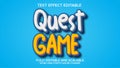 3d text effect quest game vector editable