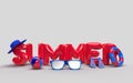 D Text Summer with Elements, Sun Glass, Flip-Flops, Hat Beach, Ball, Ring Floating For Background Banner or Wallpaper. Creative