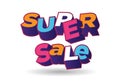 3D text super sale background, percent off. Colorfull polygonal trendy style object. Big Sale banner. Eps10, Vector