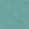 3d textured emboss Paisley seamless pattern. Embossed floral blue background. Surface repeat folklore backdrop. Emboss paisley