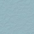 3d textured emboss Paisley seamless pattern. Embossed floral blue background. Surface repeat folkloric backdrop. Emboss paisley Royalty Free Stock Photo